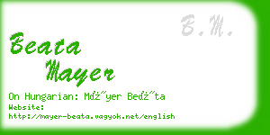 beata mayer business card